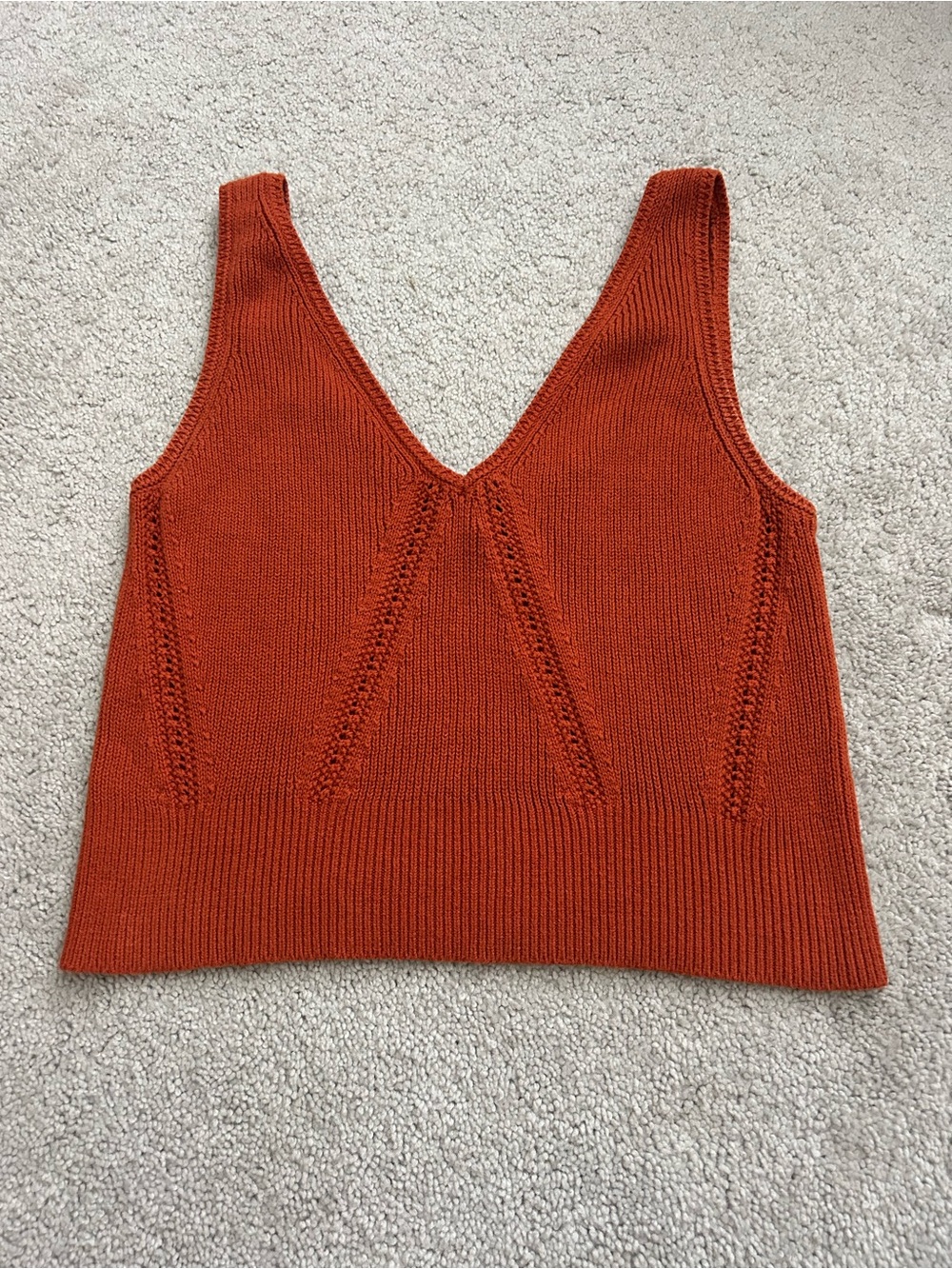 Banana Republic Burnt Orange Knit V-Neck Tank